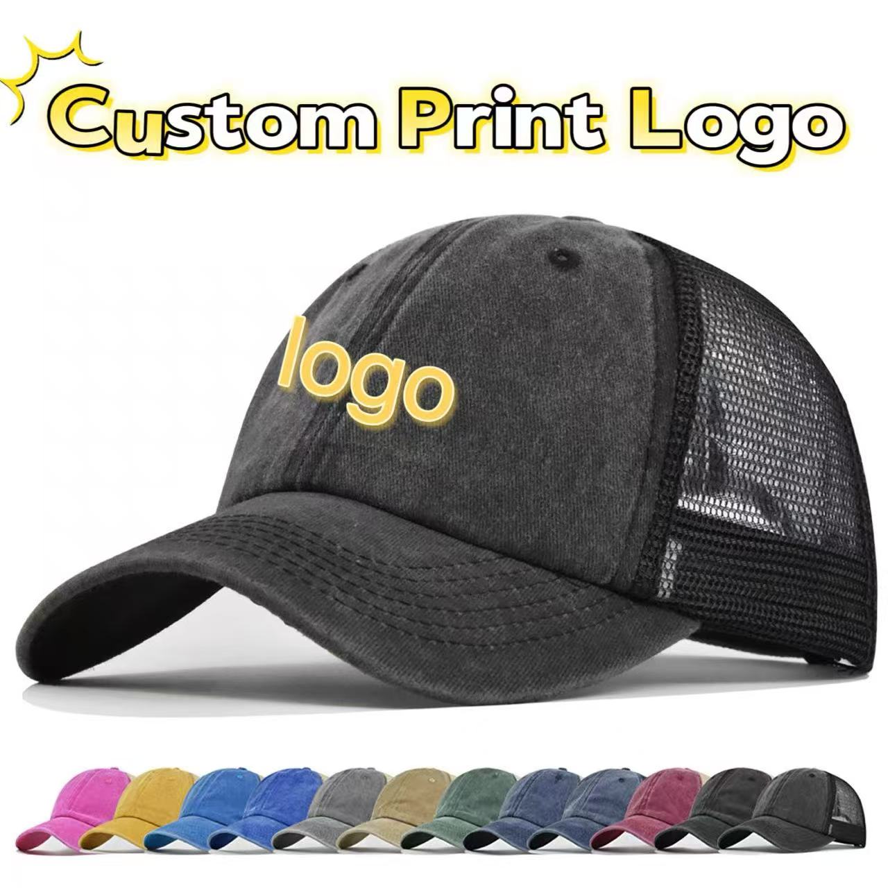 Men'S Fashion With Hat - หมวกตาข่ายทรงนิ่มพิมพ์โลโก้ตามสั่ง สำหรับผู้ชายใส่เล่นกีฬากลางแจ้ง กันแดด หมวกแก๊ปทรงปากเป็ด หมวกเบสบอลแฟชั่นอเนกประสงค์สำหรับผู้หญิง