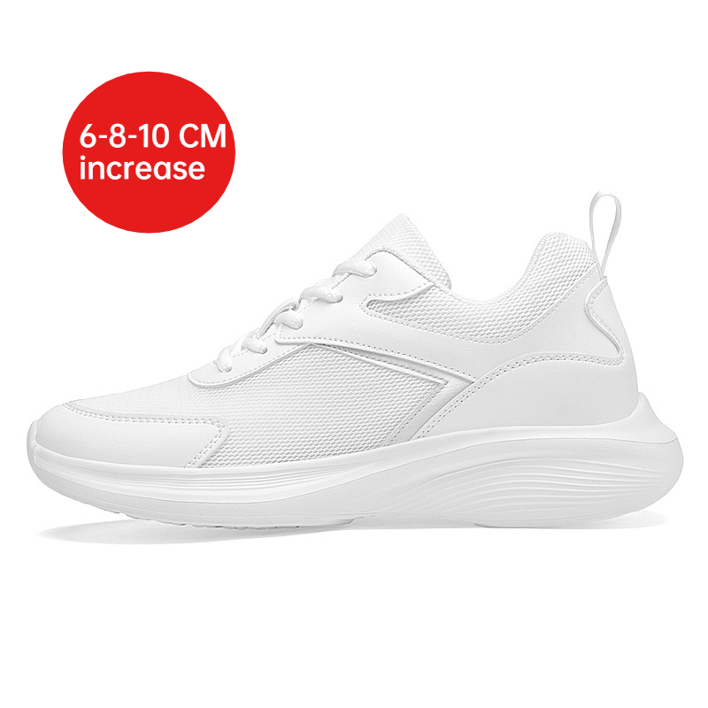 Mens Fashion Trainers - รองเท้าผ้าใบเพิ่มความสูงสำหรับผู้ชาย ระบายอากาศได้ดี พื้นไมโครไฟเบอร์ ใส่สบาย เหมาะสำหรับเดินเล่นกลางแจ้ง