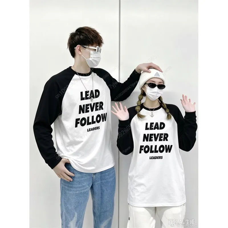 Mens Fashion Summer - เสื้อแขนยาวลำลองพิมพ์ลาย 3D ลาย Lead Never Follow