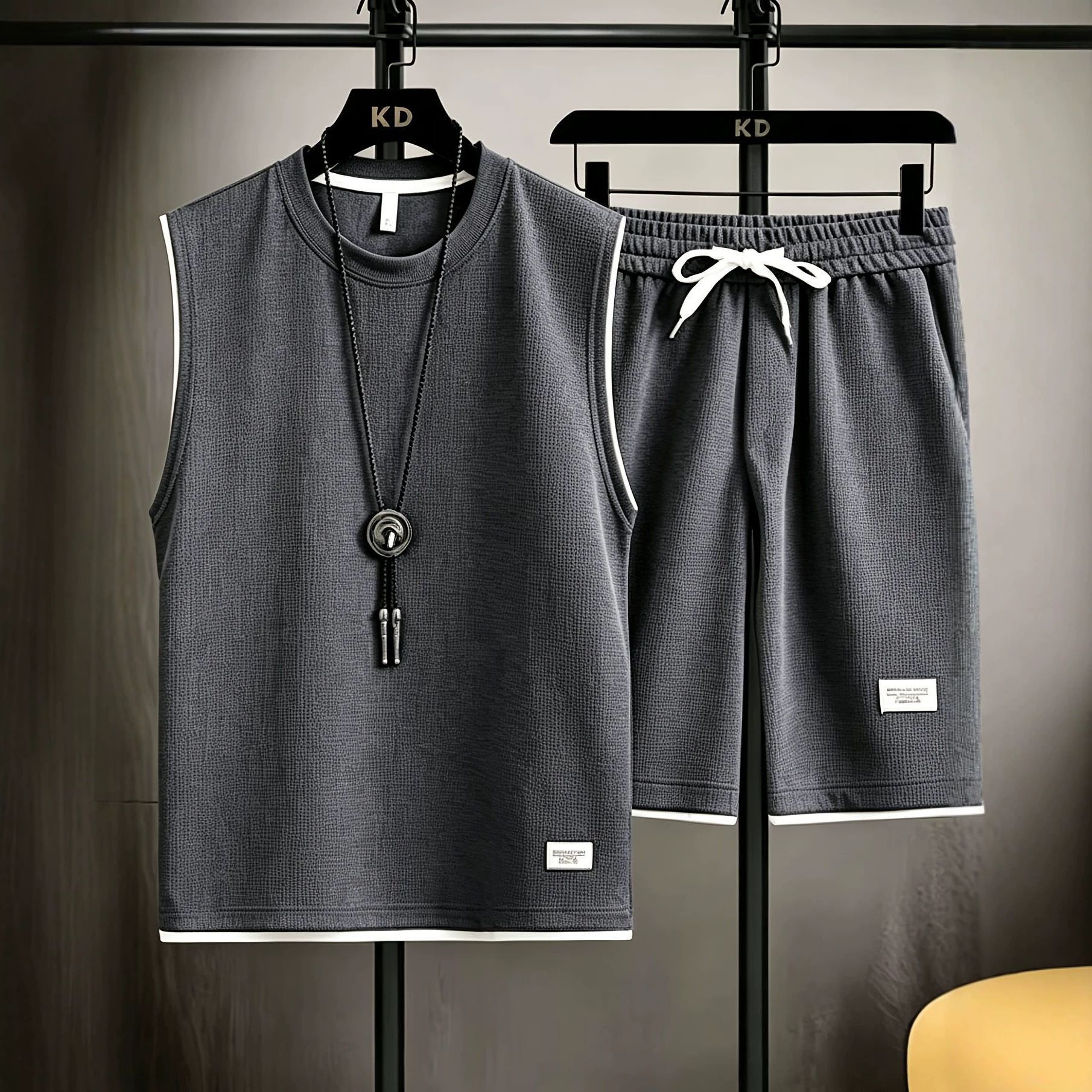 ชุดเสื้อกั๊กและกางเกงขาสั้นผู้ - Mens Fashion Summer บทวิจารณ์และราคา
