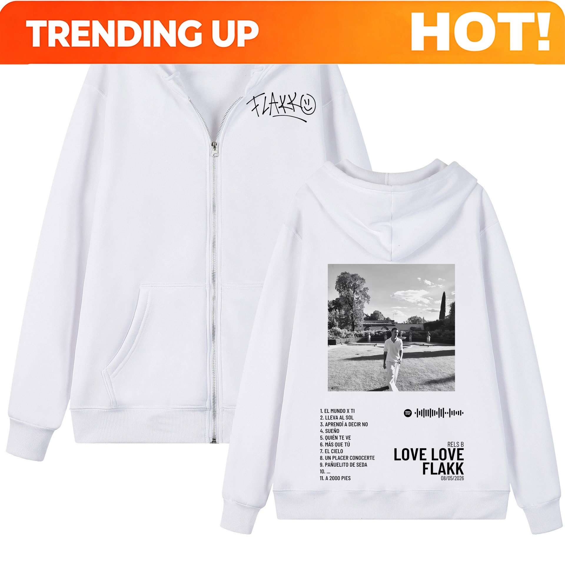 เสื้อฮู้ดซิปกราฟิก Rapper Rels - Mens Fashion Zip Up Hoodies บทวิจารณ์และราคา