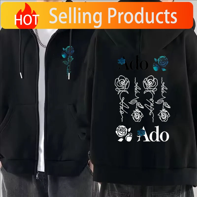 เสื้อฮู้ดซิปพิมพ์ลายกราฟิก Ado - Mens Fashion Zip Up Hoodies บทวิจารณ์และราคา