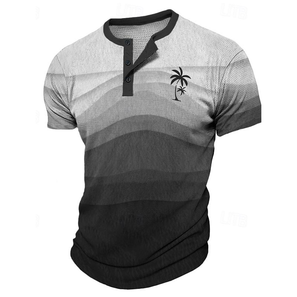 เสื้อยืดผู้ชายลายต้นมะพร้าว 3  - Mens Fashion Clothes บทวิจารณ์และราคา