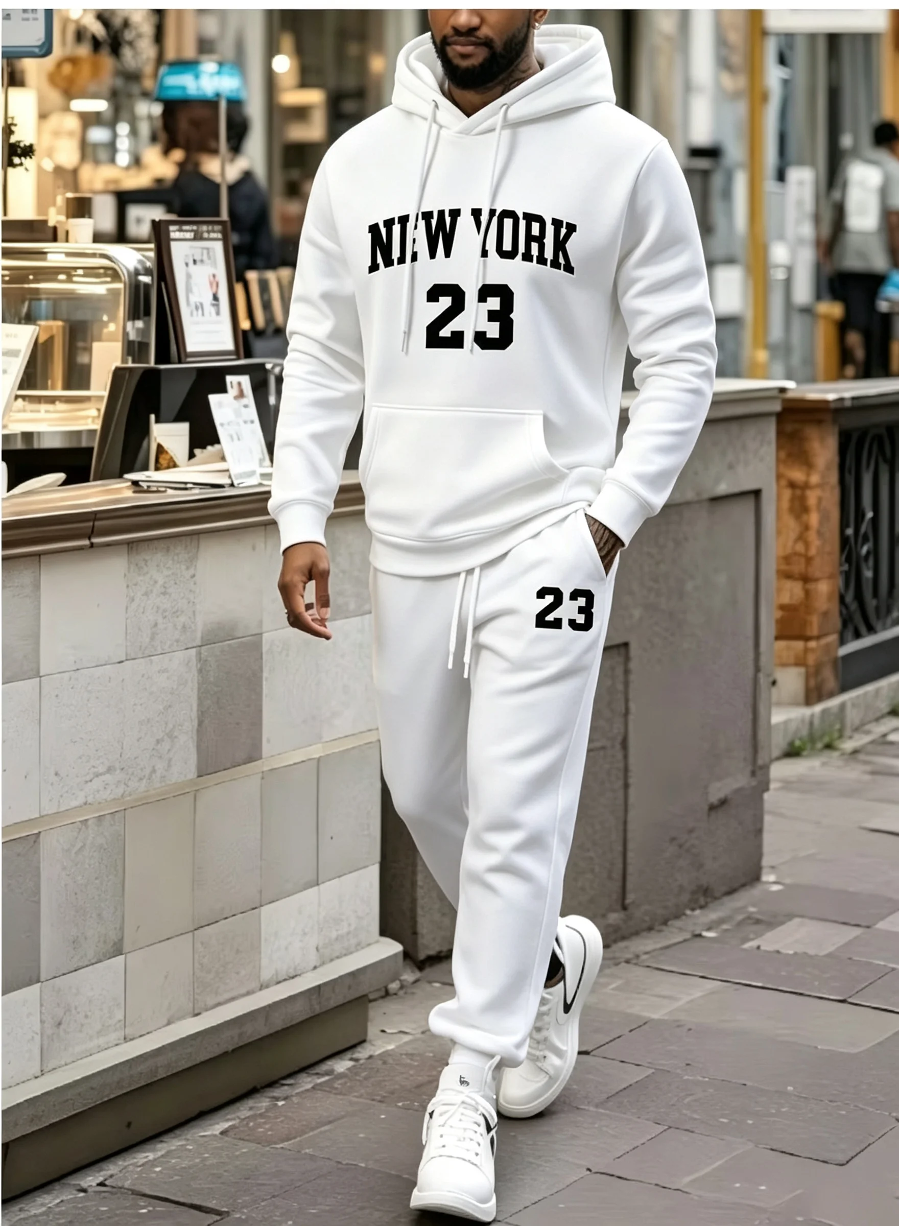 เสื้อฮู้ดพิมพ์ลาย New York 23  - Men'S Fashion New York บทวิจารณ์และราคา